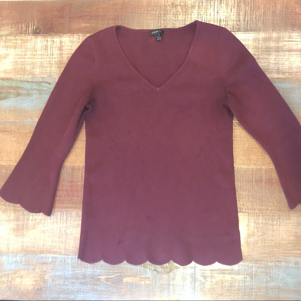 Talbots Scallop Edge Sweater XS